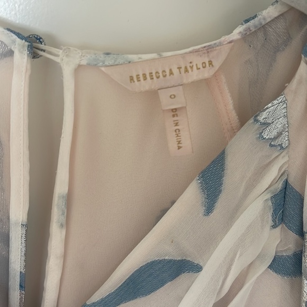 Rebecca Taylor Metallic Fleur Wrap Dress - Picture 7 of 8